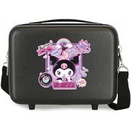 BEAUTY CASE DA VIAGGIO ABS KUROMI WONDER FEST NERO SANRIO HELLO KITTY NECESER 29X21X15CM CON FASCIA AGGANCIO PER TROLLEY