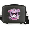 BEAUTY CASE DA VIAGGIO ABS KUROMI WONDER FEST NERO SANRIO HELLO KITTY NECESER 29X21X15CM CON FASCIA AGGANCIO PER TROLLEY
