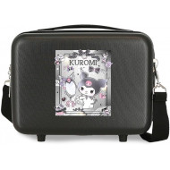 BEAUTY CASE DA VIAGGIO ABS KUROMI CLOSER FEST NERO SANRIO HELLO KITTY NECESER 29X21X15CM CON FASCIA AGGANCIO PER TROLLEY