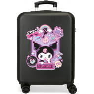 TROLLEY DA VIAGGIO ABS KUROMY WONDER FEST NERO SANRIO HELLO KITTY VALIGIA DA CABINA 38X21X55CM 4 DOPPIE RUOTE