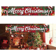 CARTELLO MERRY CHRISTMAS IN TESSUTO 290X50CM BANNER DECORAZIONE BUON NATALE PER FESTE E CELEBRAZIONI NATALIZIE GUIRMA