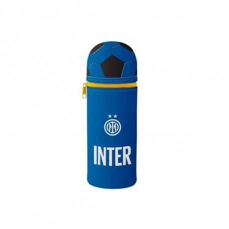 SEVEN FC INTERNAZIONALE BUSTINA SCUOLA CILINDRO IN SILICONE 1 ZIP SUPERIORE A FORMA DI PALLONE 19X6CM OFFICIAL PRODUCT