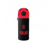 SEVEN AC MILAN BUSTINA SCUOLA CILINDRO IN SILICONE 1 ZIP PARTE SUPERIORE A FORMA DI PALLONE 19X6CM OFFICIAL PRODUCT