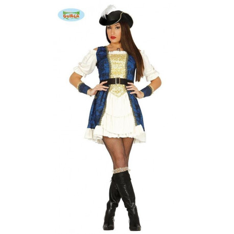 COSTUME CARNEVALE PIRATA DONNA LUXURY TG S VESTITO COMPLETO DI CAPPELLO E CINTURA PER TRAVESTIMENTI A TEMA NO ACCESSORI