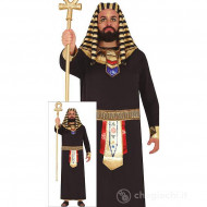 COSTUME CARNEVALE FARAONE EGIZIANO TG.XXL VESTITO COMPLETO DI COPRICAPO COLLETTO E CINTURA ANTICO EGITTO NO ACCESSORI
