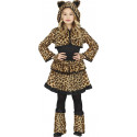 COSTUME CARNEVALE BAMBINA LEOPARDO 3/4ANNI VESTITO COMPLETO GIACCA C/CAPPUCCIO CAMICIA GUANTI SCALDAMUSCOLI NO ACCESSORI