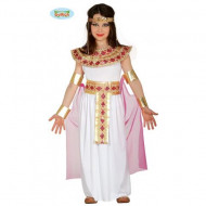 COSTUME CARNEVALE CLEOPATRA 3/4 ANNI ABITO COMPLETO COLLETTO VELO E CINTURA PER TRAVESTIMENTI ANTICO EGITTO NO ACCESSORI