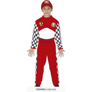 COSTUME CARNEVALE PILOTA FORMULA 1 BIMBO 3/4 ANNI VESTITO COMPLETO DI TUTA CAPPELLO E CINTURA AUTOMOBILISMO NO ACCESSORI
