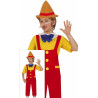 COSTUME CARNEVALE BURATTINO DI LEGNO 3/4 ANNI VESTITO COMPLETO 5 PZ.PER TRAVESTIMENTI A TEMA FILM PINOCCHIO NO ACCESSORI