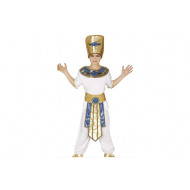 COSTUME CARNEVALE FARAONE EGIZIANO 3/4 ANNI VESTITO COMPLETO CAPPELLO MAGLIA CINTURA C/COLLO E PANTALONI NO ACCESSORI