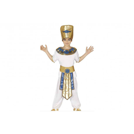 COSTUME CARNEVALE FARAONE EGIZIANO 3/4 ANNI VESTITO COMPLETO CAPPELLO MAGLIA CINTURA C/COLLO E PANTALONI NO ACCESSORI