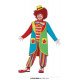 COSTUME CLOWN BABY 10/12ANNI VESTITO CARNEVALE PAGLIACCIO COMPLETO DI GIACCA CAMICIA CON PAPILLON PANTALONI NO ACCESSORI