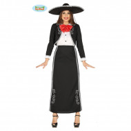 COSTUME CARNEVALE MESSICANA MARIACHI ADULTA TG.L VESTITO COMPLETO GIACCA CON CAMICIA E GONNA LUNGA NO CAPPELLO NO ACCESS