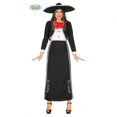 COSTUME CARNEVALE MESSICANA MARIACHI ADULTA TG.L VESTITO COMPLETO GIACCA CON CAMICIA E GONNA LUNGA NO CAPPELLO NO ACCESS