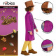 COSTUME CARNEVALE WILLY WONKA 5/6ANN VESTITO CHARLIE FABRICA DI CIOCCOLATO CAPPOTTO GILET PANTALONI CAPPELLO NO ACCESSOR