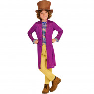 COSTUME CARNEVALE WILLY WONKA 7/8ANN VESTITO CHARLIE FABRICA DI CIOCCOLATO CAPPOTTO GILET PANTALONI CAPPELLO NO ACCESSOR