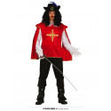 COSTUME CARNEVALE MOSCHETTIERE D"ARTAGNAN VESTITO COMPLETO CAMICIA CON CASACCA E PANTALONI TG.M 48/50 NO ACCESSORI
