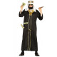 COSTUME CARNEVALE DA SCEICCO ARABO TG M 48/50 ADULTO VESTITO RICCO UOMO SAUDITA COMPLETO TUNICA E COPRICAPO NO ACCESSORI