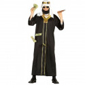 COSTUME CARNEVALE DA SCEICCO ARABO TG M 48/50 ADULTO VESTITO RICCO UOMO SAUDITA COMPLETO TUNICA E COPRICAPO NO ACCESSORI