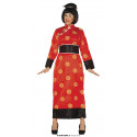 KIMONO COSTUME CINESE DONNA VESTITO E CINTURA PER TRAVESTIMENTI DI CARNEVALE SPETTACOLI A TEMA ORIENTALE CINA NO ACCESS.