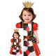 COSTUME REGINA DI CUORI 2/3 ANNI VESTITO CARNEVALE REGINA FIABESCA COMPLETO DI ABITO E CERCHIETTO CORONA NO ACCESSORI