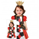 COSTUME REGINA DI CUORI 2/3 ANNI VESTITO CARNEVALE REGINA FIABESCA COMPLETO DI ABITO E CERCHIETTO CORONA NO ACCESSORI