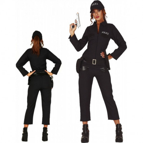COSTUME CARNEVALE POLIZIOTTA TAGLIA 14/16 ANNI VESTITO POLICE COMPLETO TUTA E CAPPELLO AGENTE DI POLIZIA NO ACCESSORI