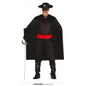 COSTUME CARNEVALE BANDITO NERO DON DIEGO VESTITO ZORRO TG M48/50MASCHERA CAMICIA MANTELLO CINTURA PANTALONE NO ACCESSORI