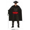 COSTUME CARNEVALE BANDITO NERO DON DIEGO VESTITO ZORRO TG M48/50MASCHERA CAMICIA MANTELLO CINTURA PANTALONE NO ACCESSORI