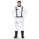 COSTUME ASTRONAUTA AMERICANO NASA TG L 52/54 VESTITO CARNEVALE UOMO DELLO SPAZIO TUTA BIANCA E NERA NO ACCESSORI