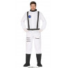 COSTUME ASTRONAUTA AMERICANO NASA TG L 52/54 VESTITO CARNEVALE UOMO DELLO SPAZIO TUTA BIANCA E NERA NO ACCESSORI