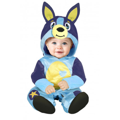 COSTUME COLOR DOG 18/24 MESI VESTITO CARNEVALE CAGNOLINO COMPLETO TUTONE CON CAPPUCCIO A TEMA ANIMALI NO ACCESSORI