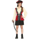 COSTUME CARNEVALE PIRATESSA 14/16ANNI VESTITO CORTO CON TESCHI CORSARA PIRATA COMPLETO CAPPELLO E CINTURA NO ACCESSORI
