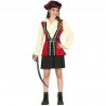 COSTUME CARNEVALE PIRATESSA 14/16ANNI VESTITO CORTO CON TESCHI CORSARA PIRATA COMPLETO CAPPELLO E CINTURA NO ACCESSORI