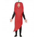 COSTUME DA PEPERONCINO ROSSO MISTER CHILI TUNICA ROSSA TG.L52/54PER TRAVESTIMENTI A TEMA PEPERONCINI TUNICA NO ACCESSORI