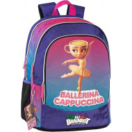 ZAINO ORGANIZZATO 3ZIP SKIFIDOL ITALIAN BRAINROT BALLERINA CAPPUCCINA SCUOLA TEMPO LIBERO 44X33X22CM PANINI SCUOLA ITALY