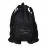 GYM SAC REEBOK DENA BLACK 34X44CM ZAINETTO NERO A SACCA CON SPALLACCI TASCA CON ZIP PER SCUOLA LAVORO E TEMPO LIBERO