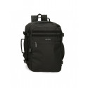ZAINO BORSA DA VIAGGIO E DA LAVORO 2 CERNIERE MOVOM FOSTER NERO 30X44X18CM MULTITASCHE CON FASCIA AGGANCIO TROLLEY