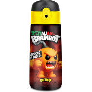 SEVEN JUNIOR BRAINROT BORRACCIA TERMICA CON PORTA BORRACCIA TAPPO AUTOMATICO C/CANNUCCIA 460ML ACCIAIO INOX BPA FREE