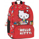 ZAINO SCUOLA ORGANIZZATO HELLO KITTY LEIS ROSSO 2 ZIP 2 SCOMPARTI 31LITRI 32X43X22CM GADGET OMAGGIO PANINI SCUOLA ITALY