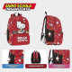 ZAINO SCUOLA ORGANIZZATO HELLO KITTY LEIS ROSSO 2 ZIP 2 SCOMPARTI 31LITRI 32X43X22CM GADGET OMAGGIO PANINI SCUOLA ITALY