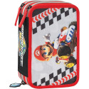 ASTUCCIO SCUOLA 3 ZIP A LIBRO MARIOKART45PZ PENNE CANCEL COLORI E ACCESSORI SUPERMARIO NINTENDO PANINI SCUOLA ITALY