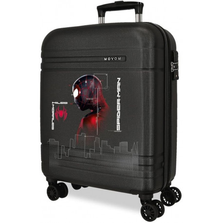 TROLLEY ABS DA VIAGGIO 4DOPPIE RUOTE SPIDER MAN TECNOLOGY MARVEL VALIGIA CABINA 40X20X55CM ROSSA 2CHIUSURE A COMBINAZION