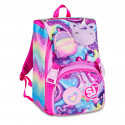 SEVEN JUNIOR ZAINO SCUOLA SDOPPIABILE BIG SJ GANG UNICORN SOFT POUCH GIRL 27X40X22CM 24LT TASCA PORTABORRACCIA LATERALE