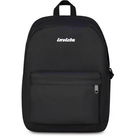 ZAINO SCUOLA INVICTA NERO CARLSON PLAIN GRS BACKPACK 42X30X18CM 1ZIP MONOSCOMPARTO TASCA PC GARANZIA 4 ANNI SEVEN ITALY