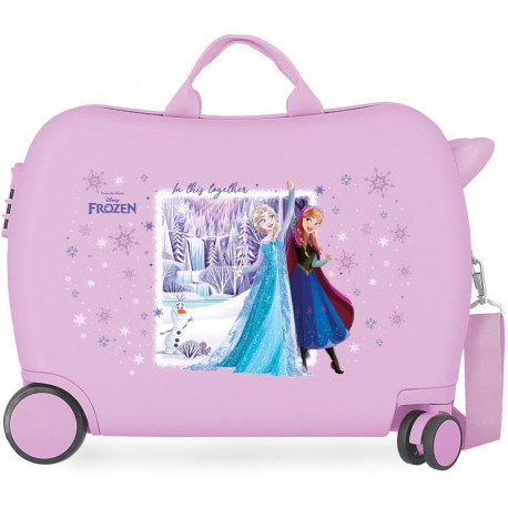 TROLLEY DA VIAGGIO CAVALCABILE ABS 4 RUOTE FROZEN THIS TOGETHER 50X38X20CM LILLA CON TRACOLLA VALIGIA DA CABINA