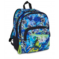 SJ SEVEN JUNIOR ZAINO SCUOLA DOPPIO SCOMPARTO SJ GANG EVER CLOUDY BLUE 30X42X23CM 31L TASCA LATERALE PORTA BORRACCIA