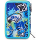 SJ SEVEN JUNIOR ASTUCCIO SCUOLA 3 ZIP A LIBRO SJ GANG BOY GIRL 45PZ.2 PENNE CANCELLABILI SPINNY+COLORI+ACCESSORI ALTA QU