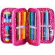 SJ SEVEN JUNIOR ASTUCCIO SCUOLA 3 ZIP A LIBRO SJ GANG SOFT POUCH GIRL 45PZ.PENNA CANCELLABILE FRIXION+COLORI+ACCESSORI
