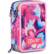 SJ SEVEN JUNIOR ASTUCCIO SCUOLA 3ZIP A LIBRO SJ GANG EVER PINK BEAT GIRL45PZ.2PENNE CANCELLABILI SPINNY+COLORI+ACCESSORI